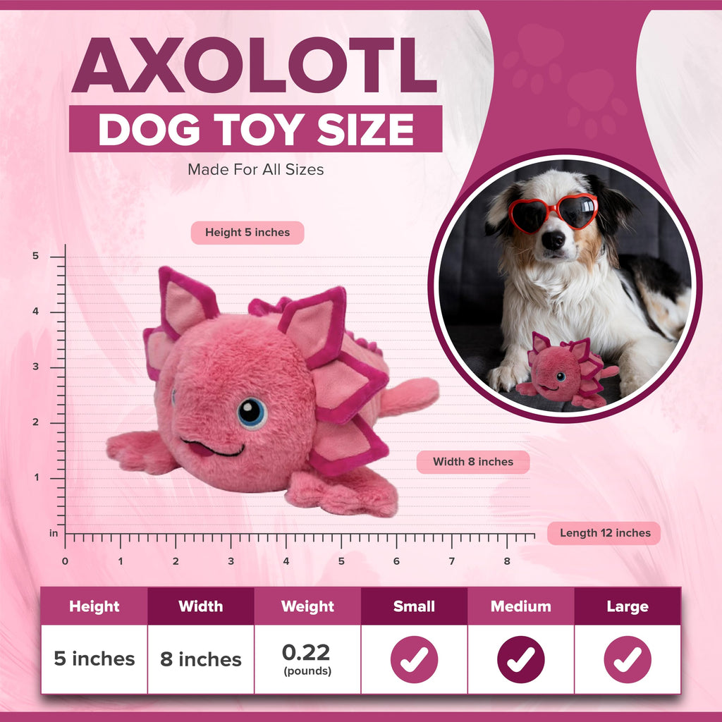 Axolotl Dog Toy – Squeaky & Crinkle Plush for All Dogs