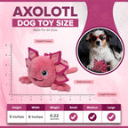 D.O.G. Very Durable Axolotl Dog Toy for Small, Medium & Large Dogs – 3-in-1 Plush Toy with Squeaker, Crinkle Paper, Double Layer Construction, Double Stitching & Less Stuffing.