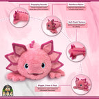 D.O.G. Very Durable Axolotl Dog Toy for Small, Medium & Large Dogs – 3-in-1 Plush Toy with Squeaker, Crinkle Paper, Double Layer Construction, Double Stitching & Less Stuffing.